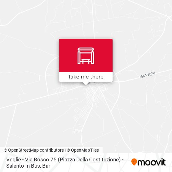 Veglie - Via Bosco 75 (Piazza Della Costituzione) - Salento In Bus map