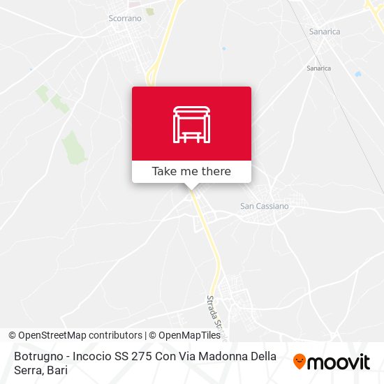 Botrugno - Incocio SS 275 Con Via Madonna Della Serra map