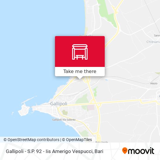 Gallipoli - S.P. 92 - Iis Amerigo Vespucci map