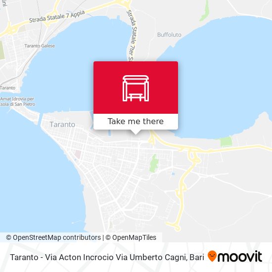 Taranto - Via Acton Incrocio Via Umberto Cagni map