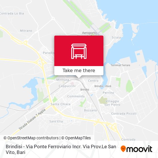 Brindisi - Via Ponte Ferroviario Incr. Via Prov.Le San Vito map