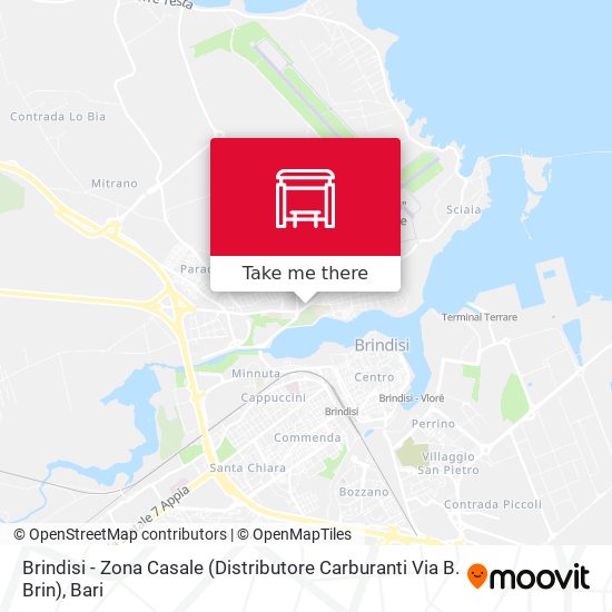 Brindisi - Zona Casale (Distributore Carburanti Via B. Brin) map