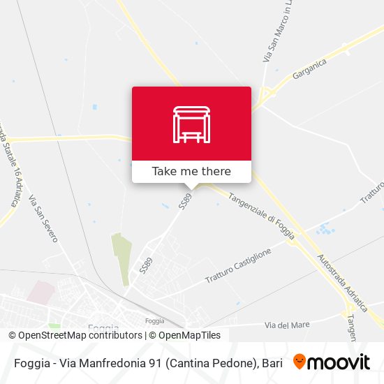 Foggia - Via Manfredonia 91  (Cantina Pedone) map