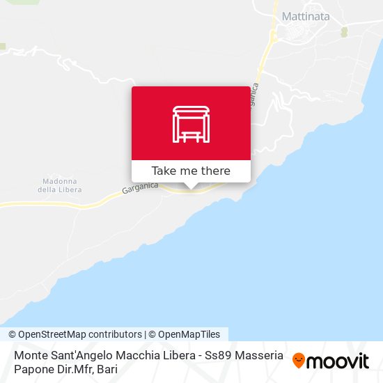Monte Sant'Angelo Macchia Libera - Ss89 Masseria Papone Dir.Mfr map