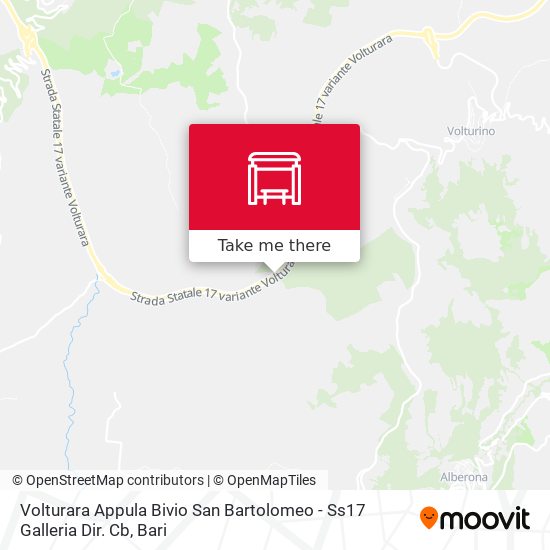Volturara Appula Bivio San Bartolomeo - Ss17 Galleria Dir. Cb map