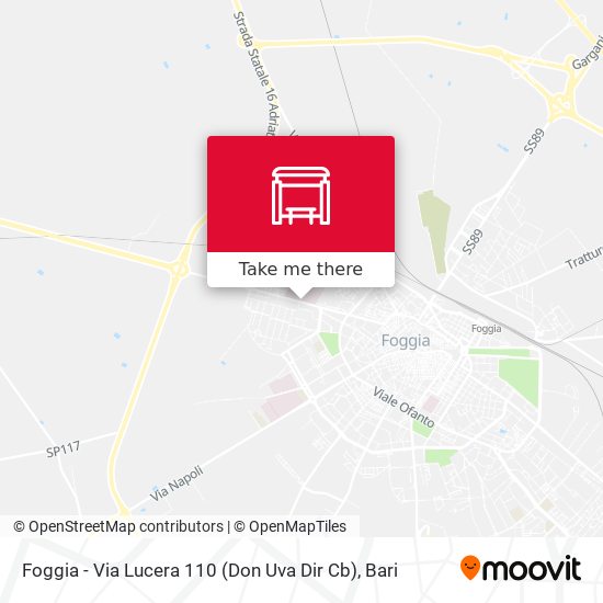 Foggia - Via Lucera 110  (Don Uva Dir Cb) map
