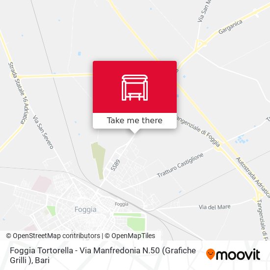 Foggia Tortorella - Via Manfredonia N.50 (Grafiche Grilli ) map