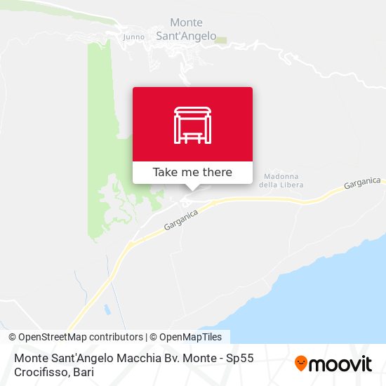 Monte Sant'Angelo Macchia Bv. Monte - Sp55 Crocifisso map