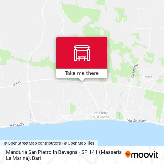 Manduria San Pietro In Bevagna - SP 141 (Masseria La Marina) map