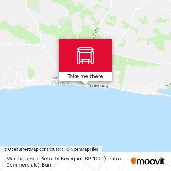 Manduria San Pietro In Bevagna - SP 122 (Centro Commerciale) map