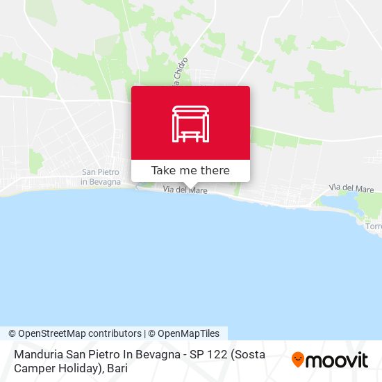Manduria San Pietro In Bevagna - SP 122 (Sosta Camper Holiday) map