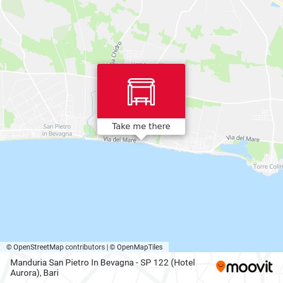 Manduria San Pietro In Bevagna - SP 122 (Hotel Aurora) map