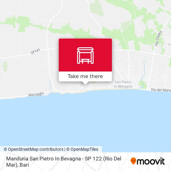 Manduria San Pietro In Bevagna - SP 122 (Rio Del Mar) map