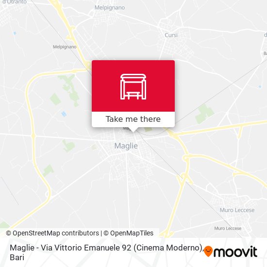 Maglie - Via Vittorio Emanuele 92 (Cinema Moderno) map