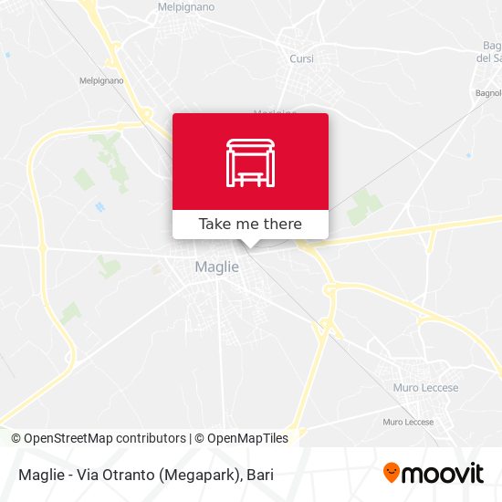 Maglie - Via Otranto (Megapark) map