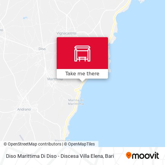 Diso Marittima Di Diso - Discesa Villa Elena map
