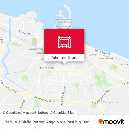 Bari - Via Giulio Petroni Angolo Via Pasubio map
