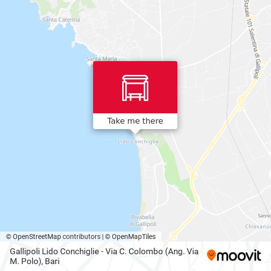 Gallipoli Lido Conchiglie - Via C. Colombo (Ang. Via M. Polo) map
