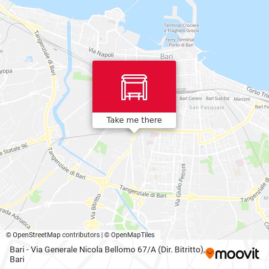 Bari - Via Generale Nicola Bellomo 67 / A (Dir. Bitritto) map