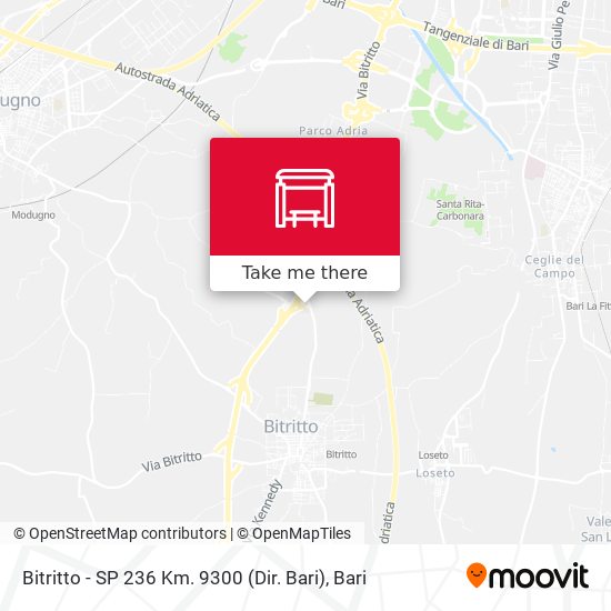 Bitritto - SP 236 Km. 9300 (Dir. Bari) map