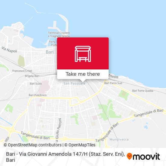 Bari - Via Giovanni Amendola 147 / H (Staz. Serv. Eni) map