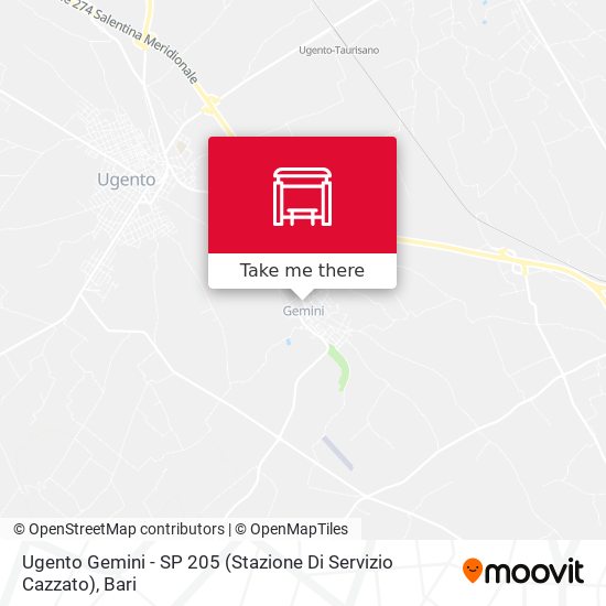 Ugento Gemini - SP 205 (Stazione Di Servizio Cazzato) map