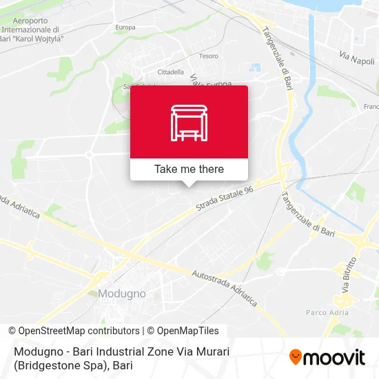Modugno - Bari Industrial Zone Via Murari (Bridgestone Spa) map