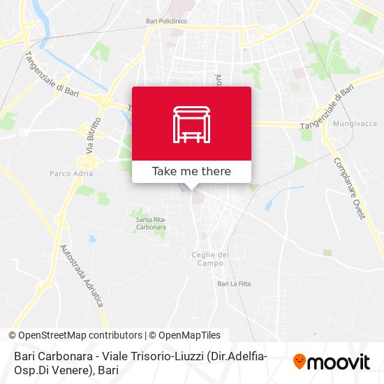 Bari Carbonara - Viale Trisorio-Liuzzi (Dir.Adelfia-Osp.Di Venere) map