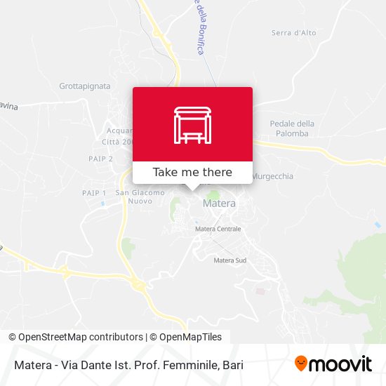 Matera - Via Dante Ist. Prof. Femminile map