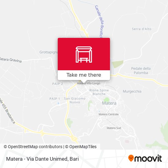 Matera - Via Dante Unimed map