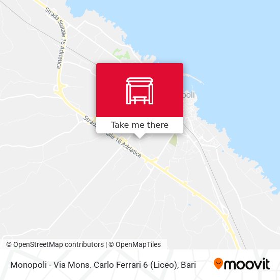Monopoli - Via Mons. Carlo Ferrari 6 (Liceo) map