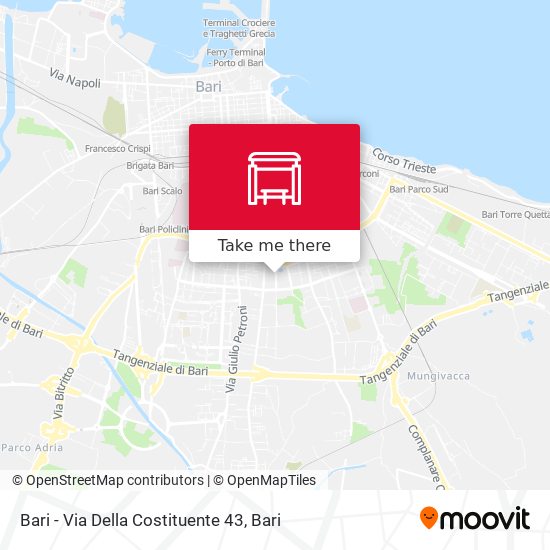 Bari - Via Della Costituente  43 map