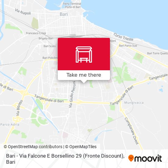 Bari - Via Falcone E Borsellino 29 (Fronte Discount) map
