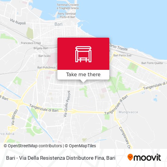 Bari - Via Della Resistenza Distributore Fina map