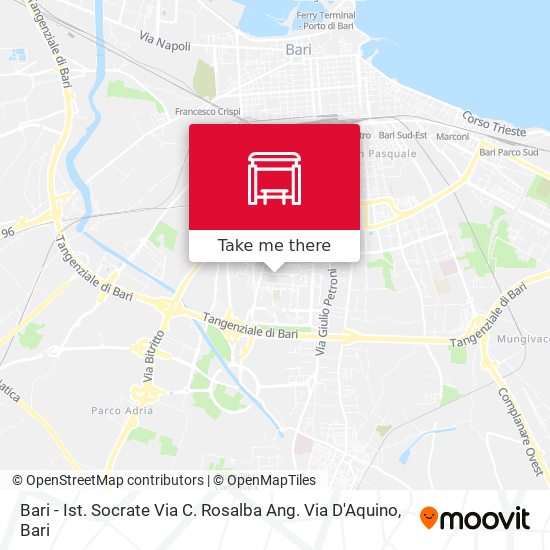 Bari - Ist. Socrate Via C. Rosalba Ang. Via D'Aquino map
