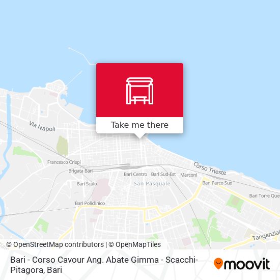 Bari - Corso Cavour Ang. Abate Gimma - Scacchi-Pitagora map