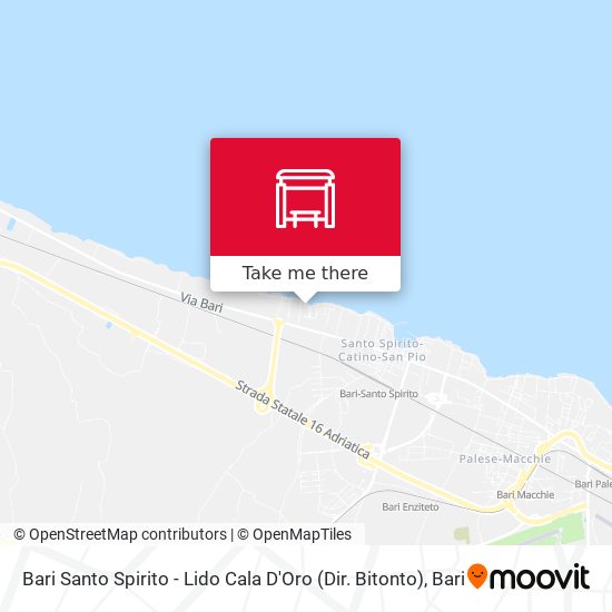 Bari Santo Spirito - Lido Cala D'Oro  (Dir. Bitonto) map
