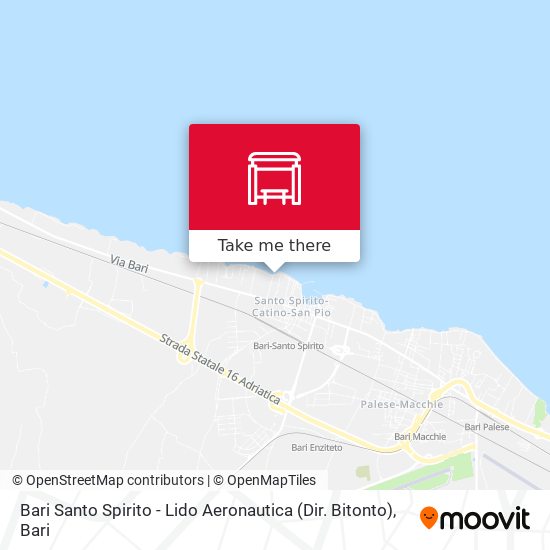 Bari Santo Spirito - Lido Aeronautica (Dir. Bitonto) map