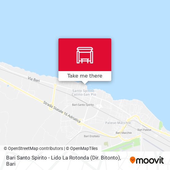 Bari Santo Spirito - Lido La Rotonda (Dir. Bitonto) map