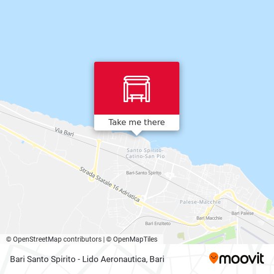 Bari Santo Spirito - Lido Aeronautica map