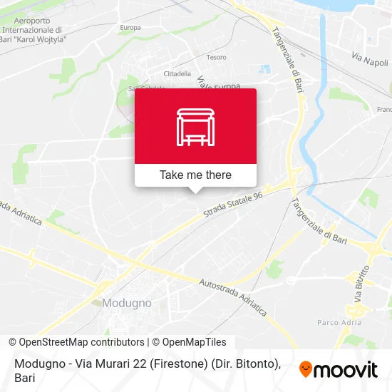 Modugno - Murari Street 22 (Firestone) (Bitonto Direction) map