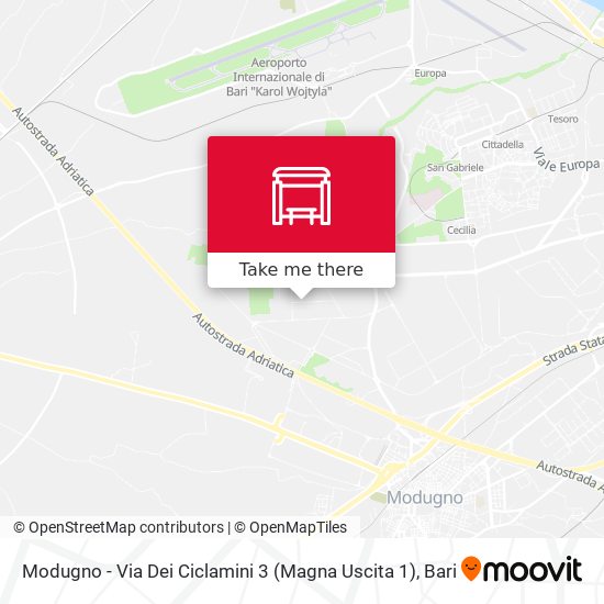Modugno - Via Dei Ciclamini  3 (Magna Uscita 1) map