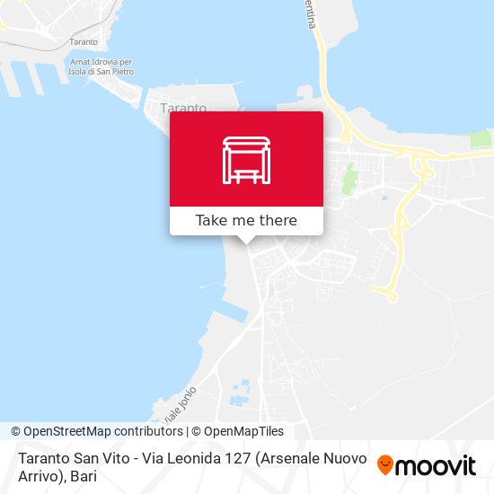 Taranto San Vito - Via Leonida 127 (Arsenale Nuovo Arrivo) map