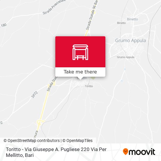 Toritto - Via Giuseppe A. Pugliese 220 Via Per Mellitto map