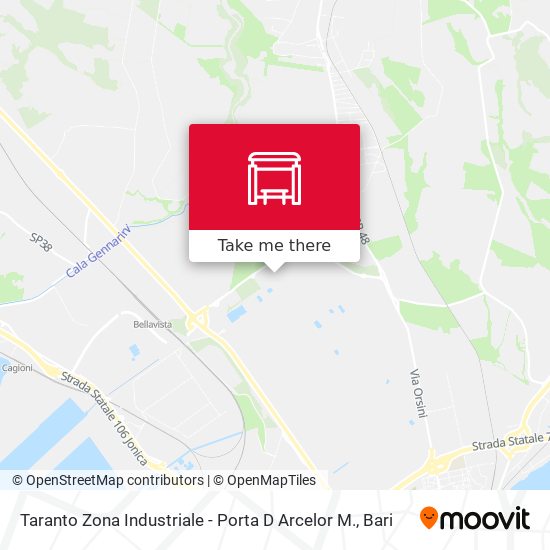 Taranto Zona Industriale - Porta D Arcelor M. map
