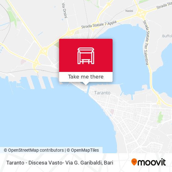Taranto - Discesa Vasto- Via G. Garibaldi map