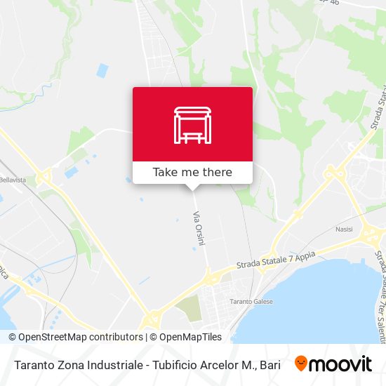 Taranto Zona Industriale - Tubificio Arcelor M. map