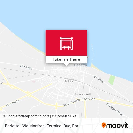 Barletta - Via Manfredi  Terminal Bus map