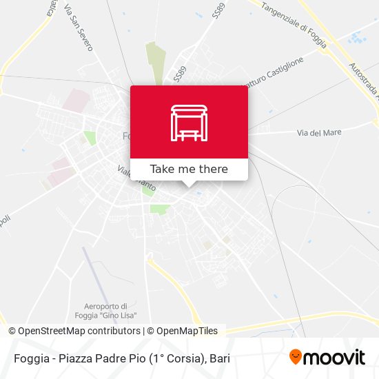 Foggia - Piazza Padre Pio  (1° Corsia) map