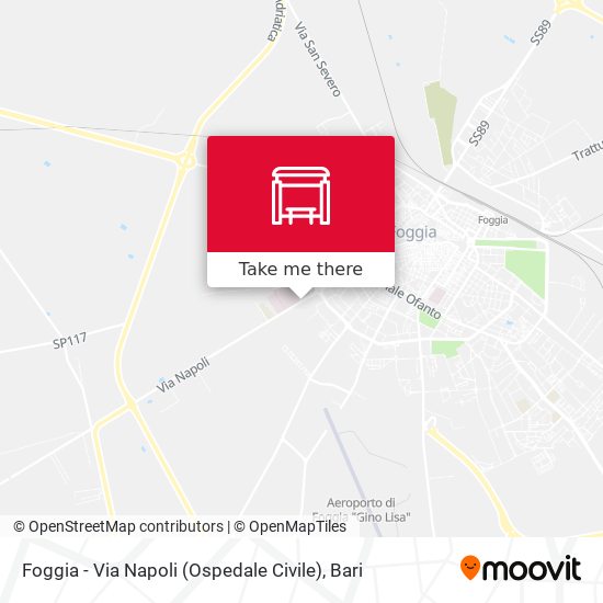 Foggia - Via Napoli (Ospedale Civile) map